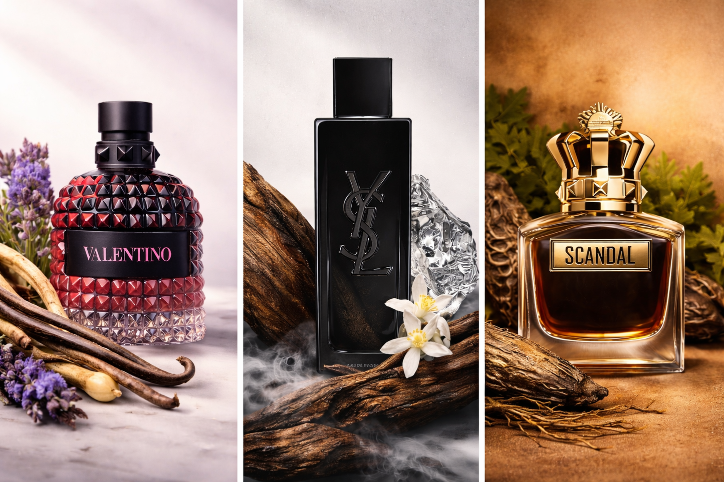 Decant Perfume Pack – Scandal, Valentino & YSL MYSLF